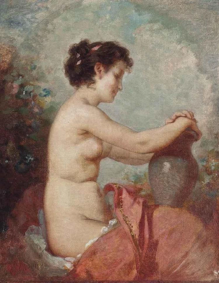 Charles Joshua Chaplin - Una ninfa che tiene una brocca